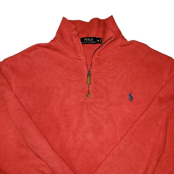 Polo Ralph Lauren Sweater Mens Medium Quarter Zip Pullover Classic Pony Logo - Picture 1 of 16